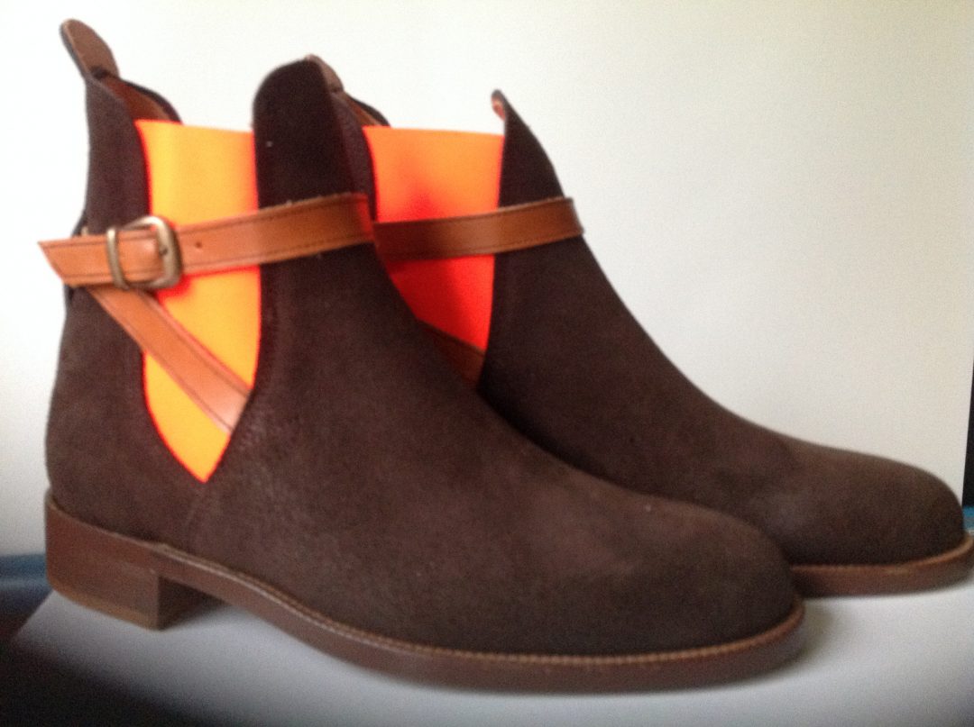 orange chelsea boots
